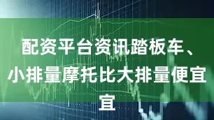 配资平台资讯踏板车、小排量摩托比大排量便宜